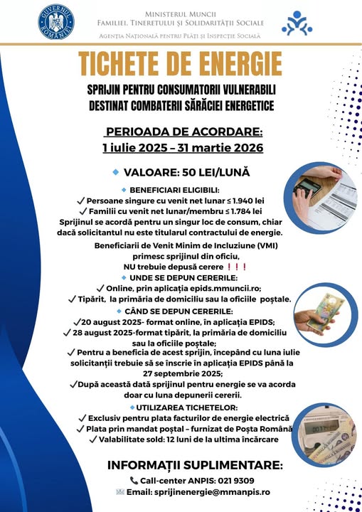 Anunt Tichete Energie